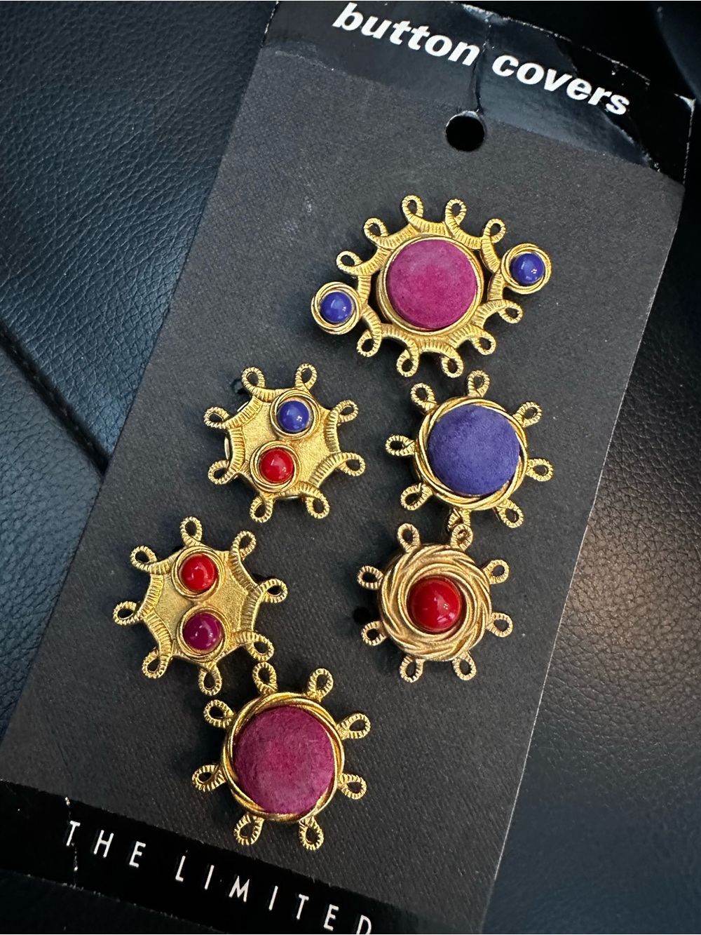 The Limited Gold-Tone Multi-Color Button Cover Jewelry
